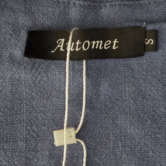 NWT | Dusty Blue Square Neck Linen Blend Sleeveless Cropped Tank Top | Small - Picture 3 of 5